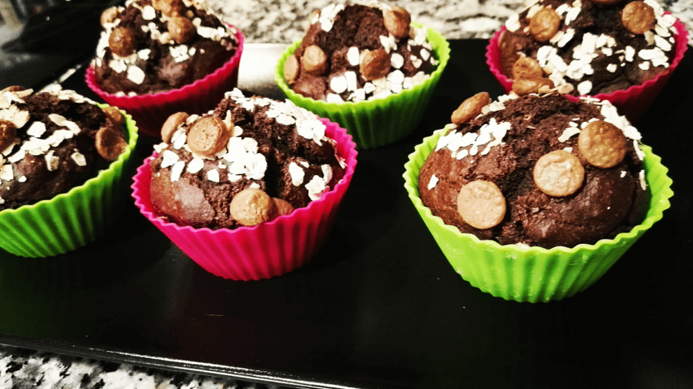 Magdalenas de Avena y Chocolate sin azúcar