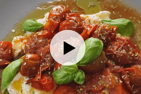 Burrata con Tomates Confitados: el placer está en lo simple