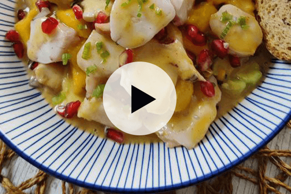 Tartar cremoso de pulpo, aguacate, mango y granada: frescura en cada bocado